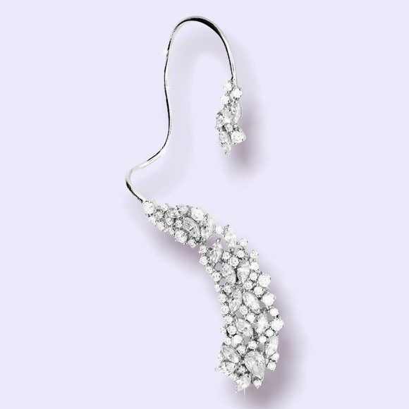 FESTIVAL EAR JACKET - WHITE SILVER IRIJewelry - Picture 1 of 3